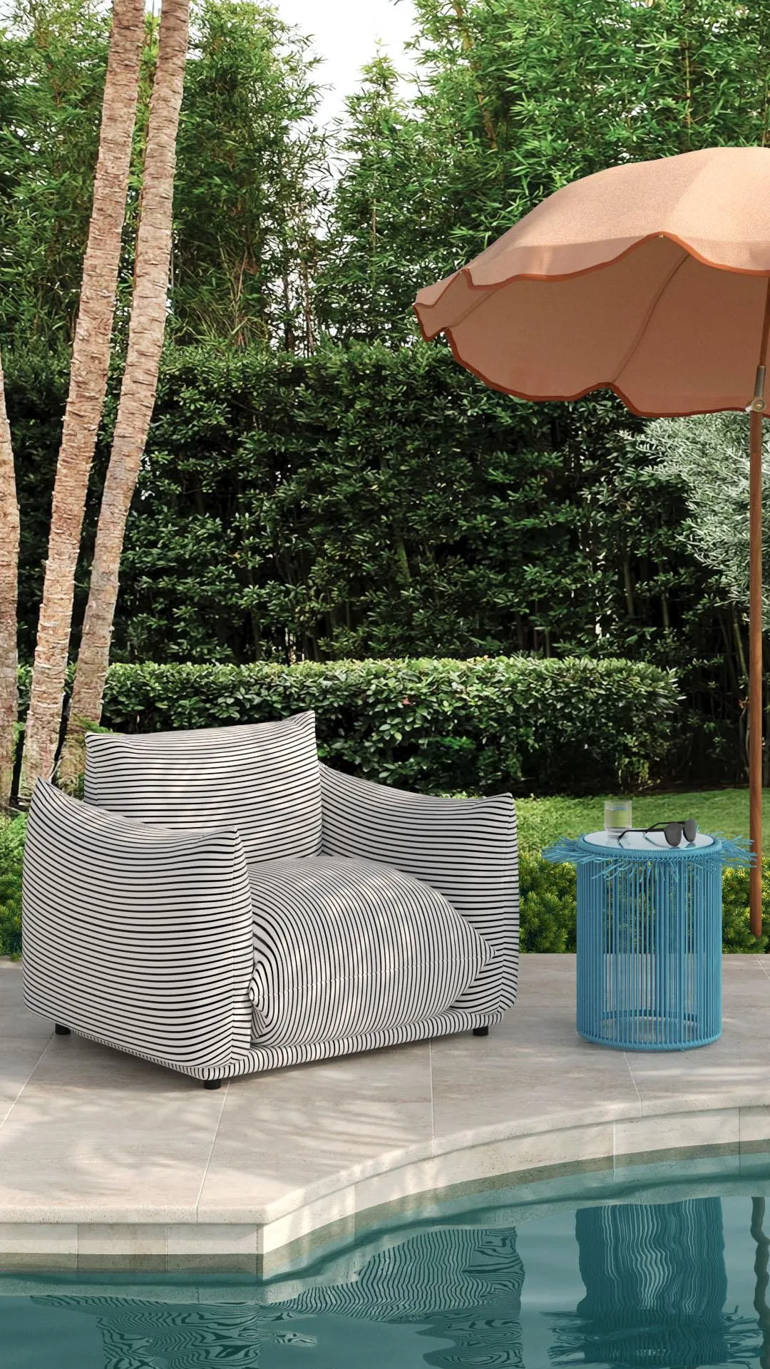 Rafa Blue Outdoor Side Table