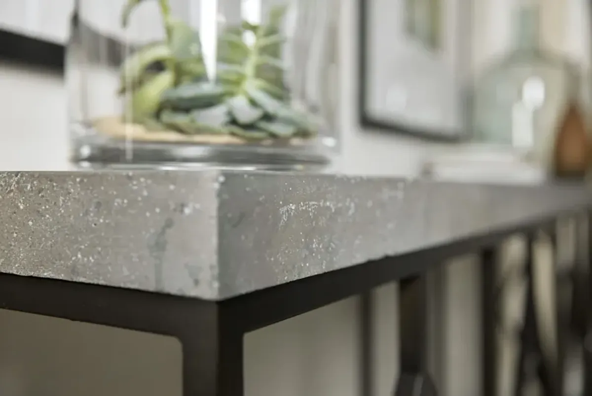 Ciao Bella Metal and Faux Concrete Console Table