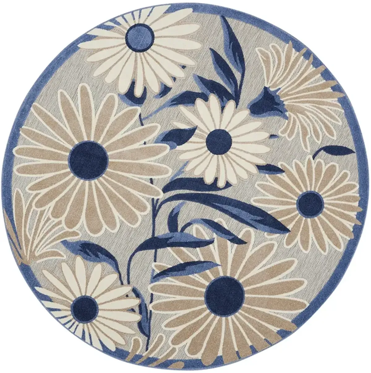 Aloha ALH33 Blue/Gray 5'3" x Round Rug