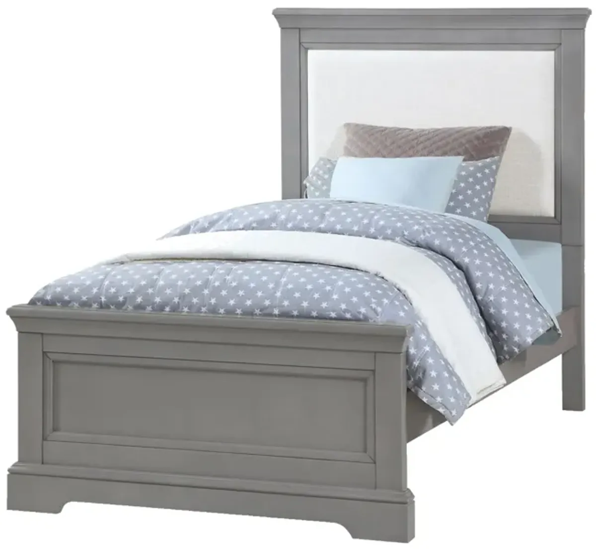 Tamarack Upholstered Twin Bed in Gray