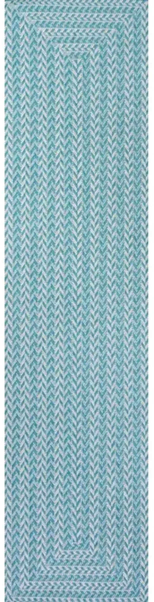 Chevron Modern Concentric Squares Indoor/Outdoor Area Rug