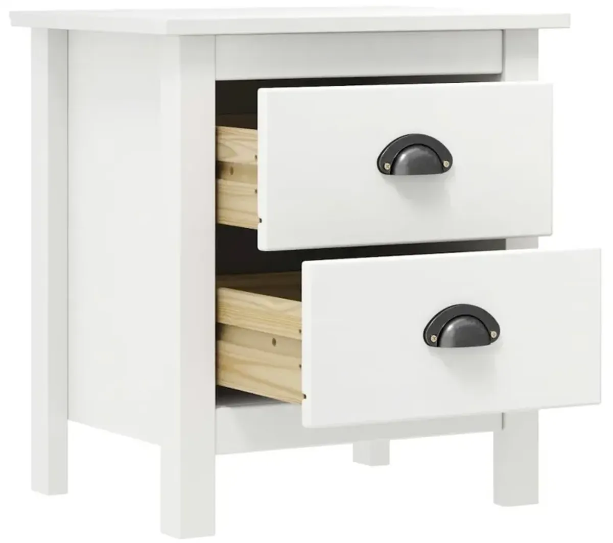 Bedside Cabinet Hill White 18.1"x13.8"x19.5" Solid Pine Wood