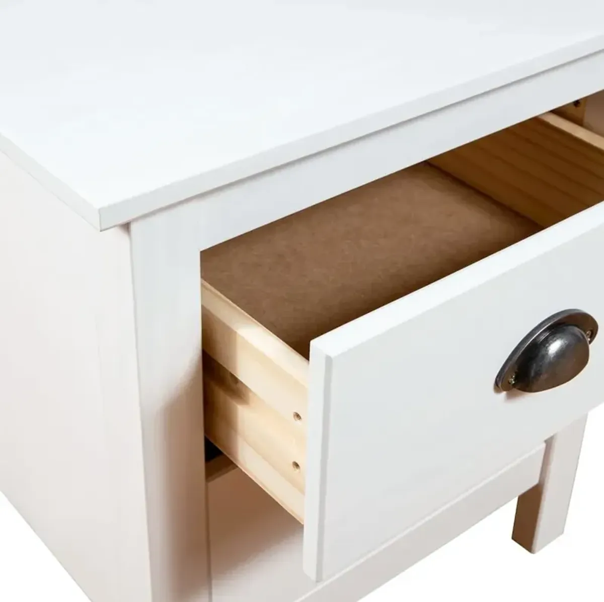 Bedside Cabinet Hill White 18.1"x13.8"x19.5" Solid Pine Wood