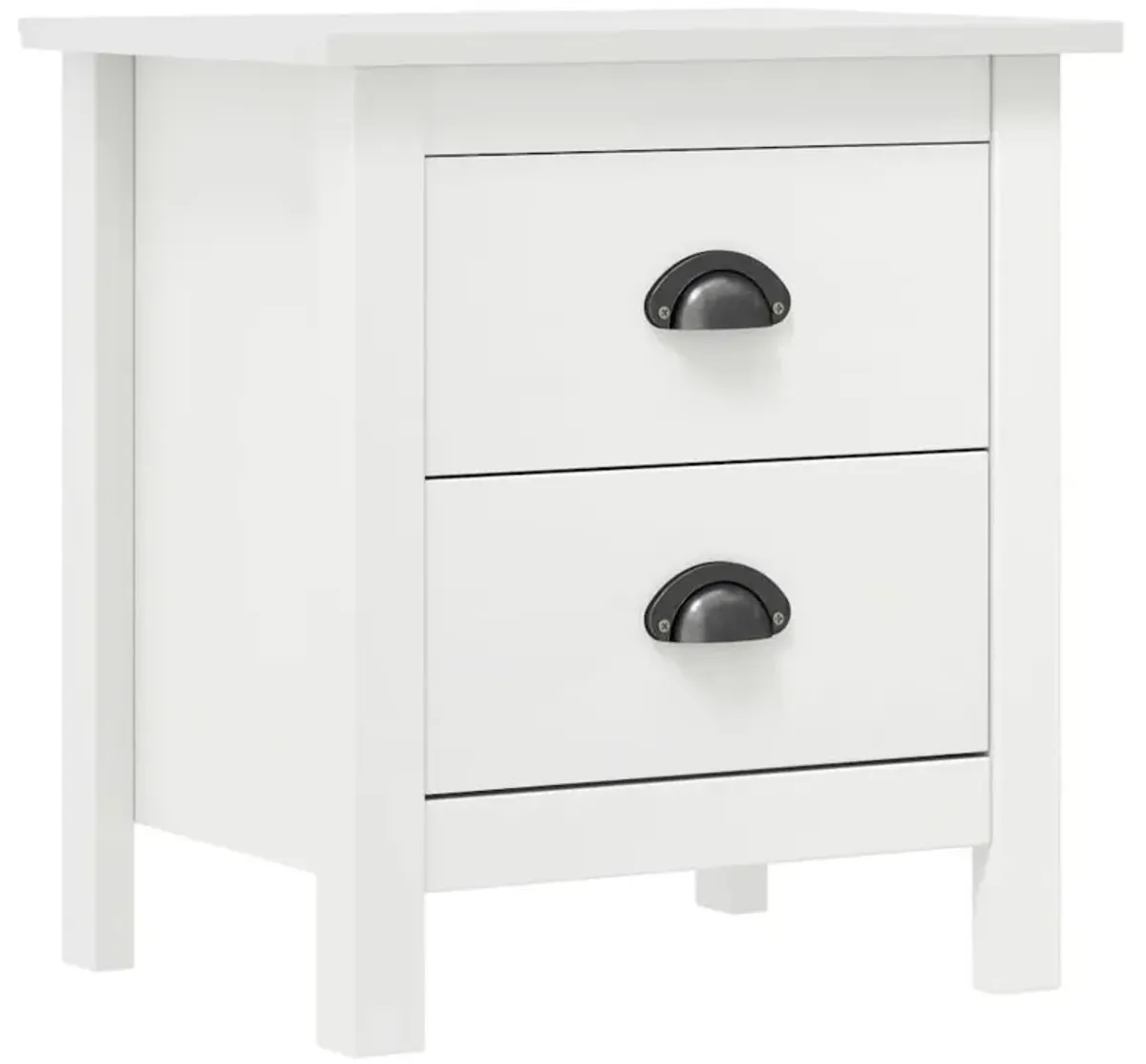 Bedside Cabinet Hill White 18.1"x13.8"x19.5" Solid Pine Wood