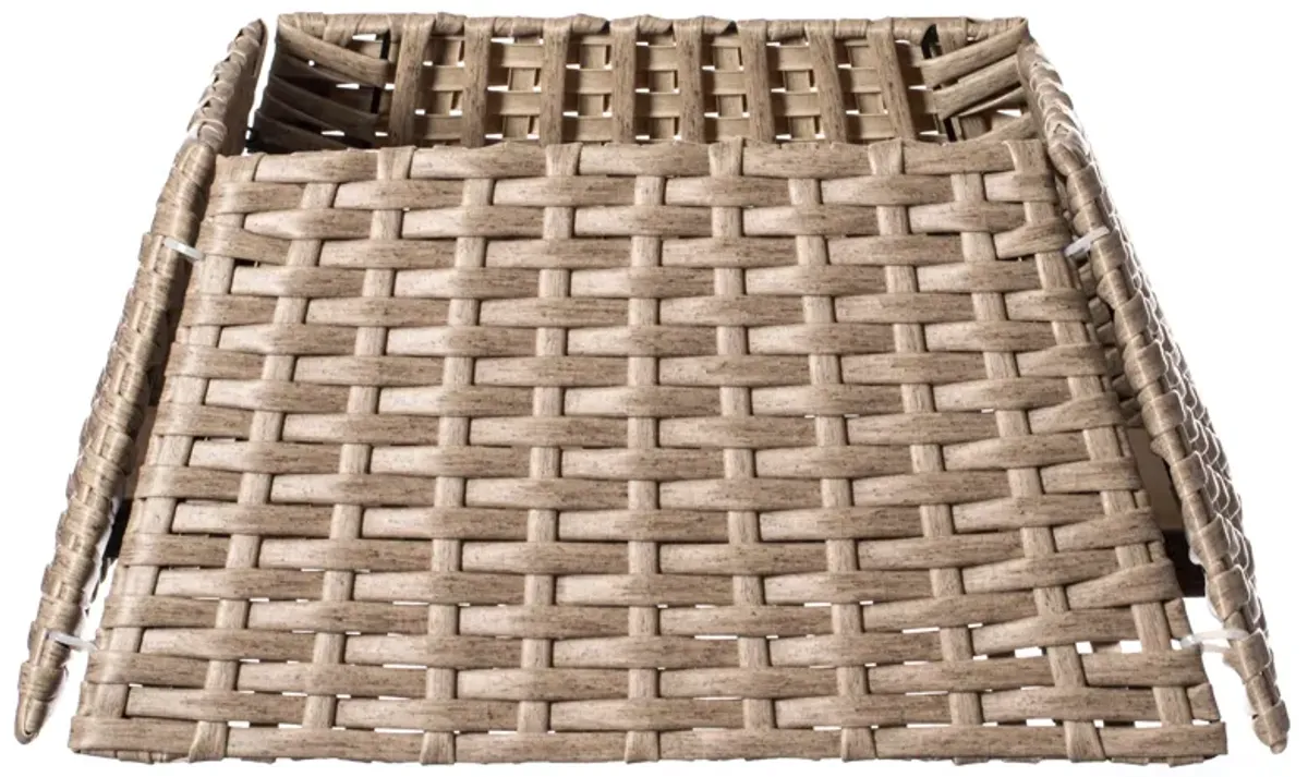 Foldable Christmas Tree Skirt Collar Basket, Ring Base Stand Cover, Rattan Plastic, Grey