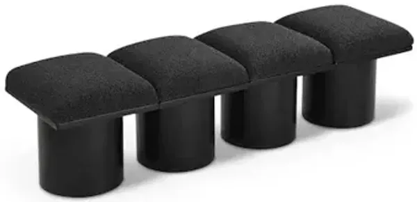 Meridian Furniture Pavilion Black Boucle Fabric Bench