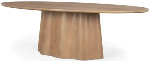 Mercana Furniture & Decor Jovan94 Solid Light Brown Mango Wood Oval Dining Table