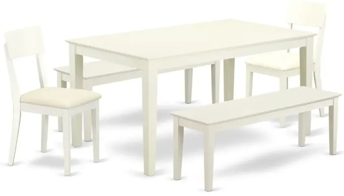 Dining Room Set Linen White, CAAD5C-LWH-LC