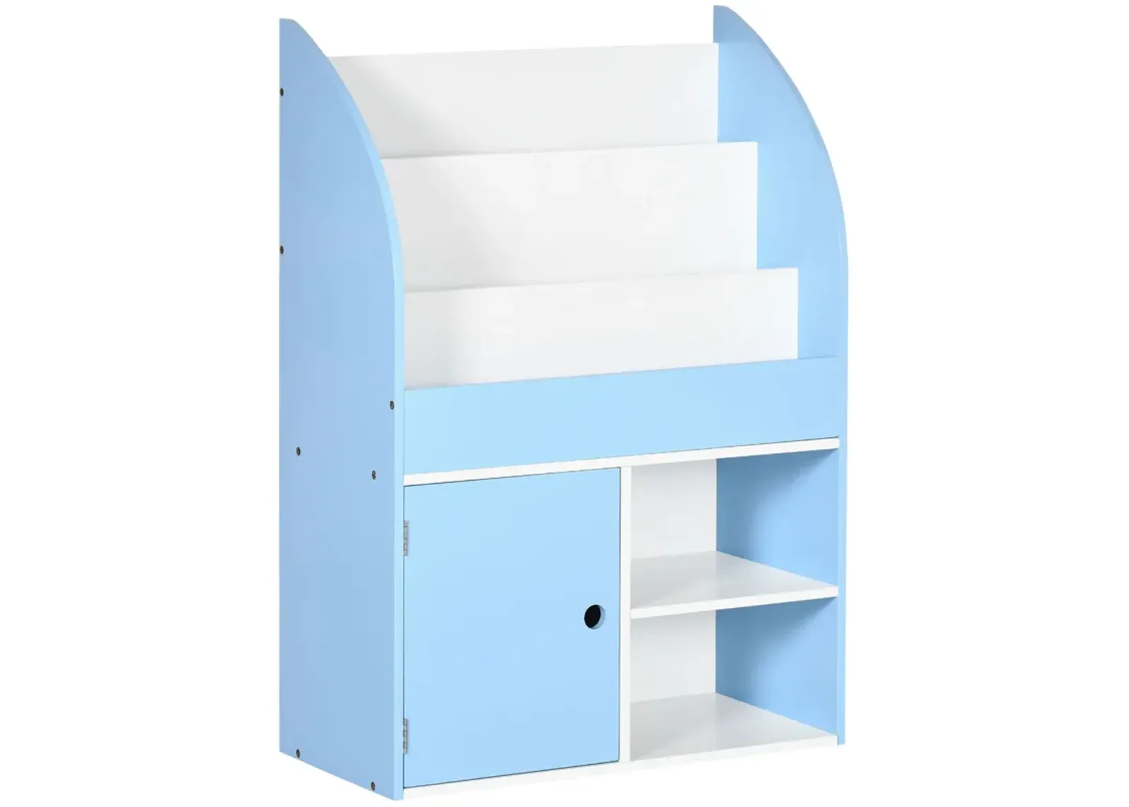 Blue Kids' Organizer: Freestanding Bookshelf & Toy Storage Cabinet