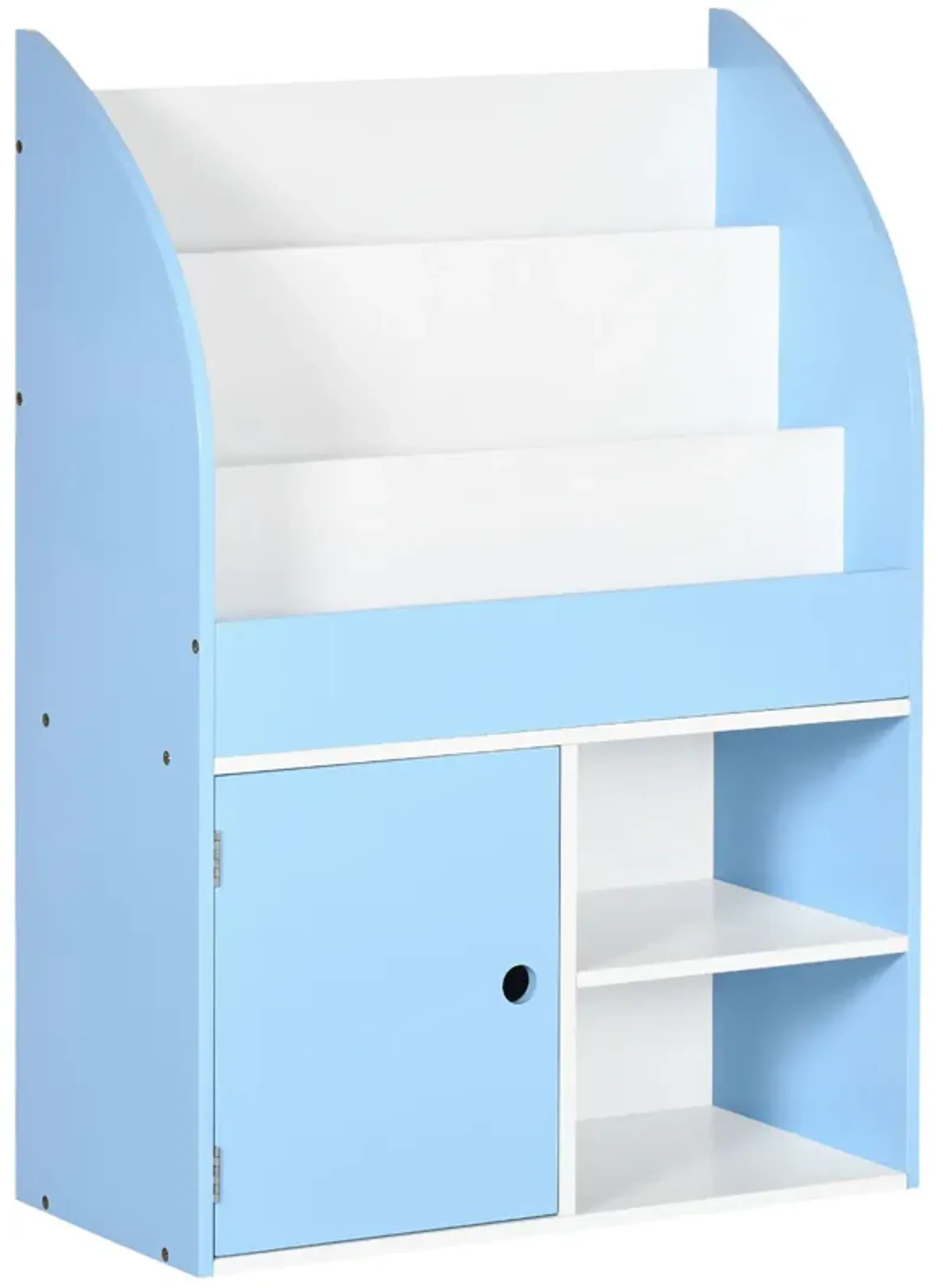 Blue Kids' Organizer: Freestanding Bookshelf & Toy Storage Cabinet