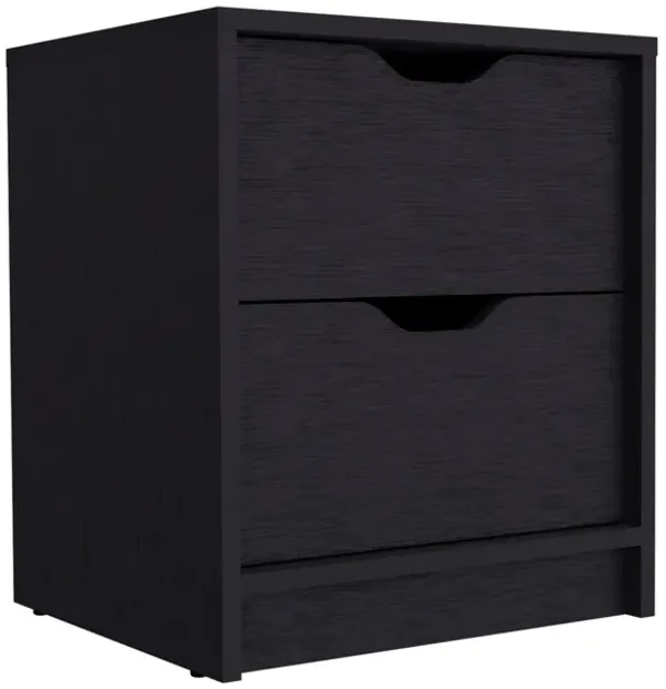 Wood-Style Nightstand with 2 Drawers – Faux Wood Bedside Table