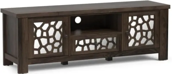 Hivvago 55 Inch Retro TV Stand Media Entertainment Center with Mirror Doors and Drawer