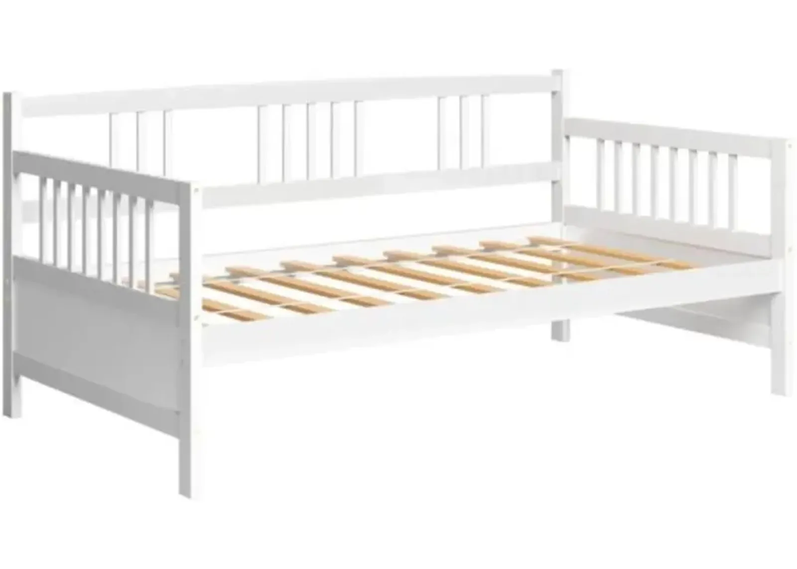 Hivvago 2-in-1 Wood Daybed Frame Sofa Bed in White Finish