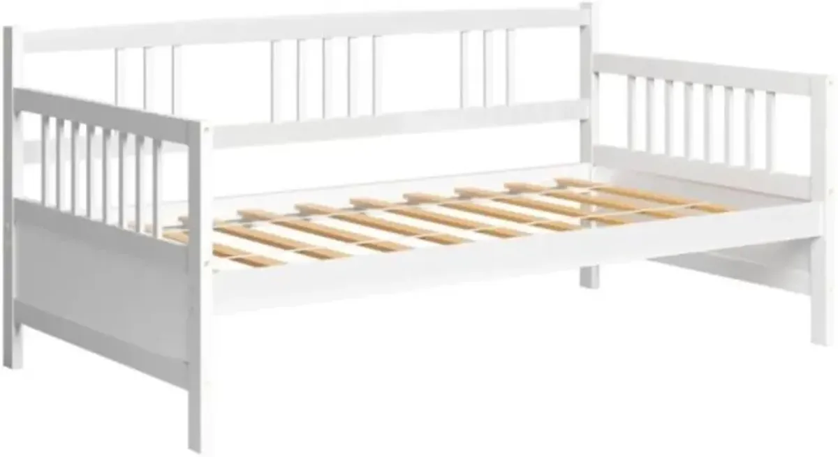 Hivvago 2-in-1 Wood Daybed Frame Sofa Bed in White Finish