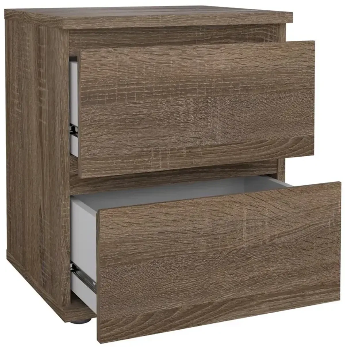 Tvilum Aurora 2 Drawer Nightstand, Truffle Oak