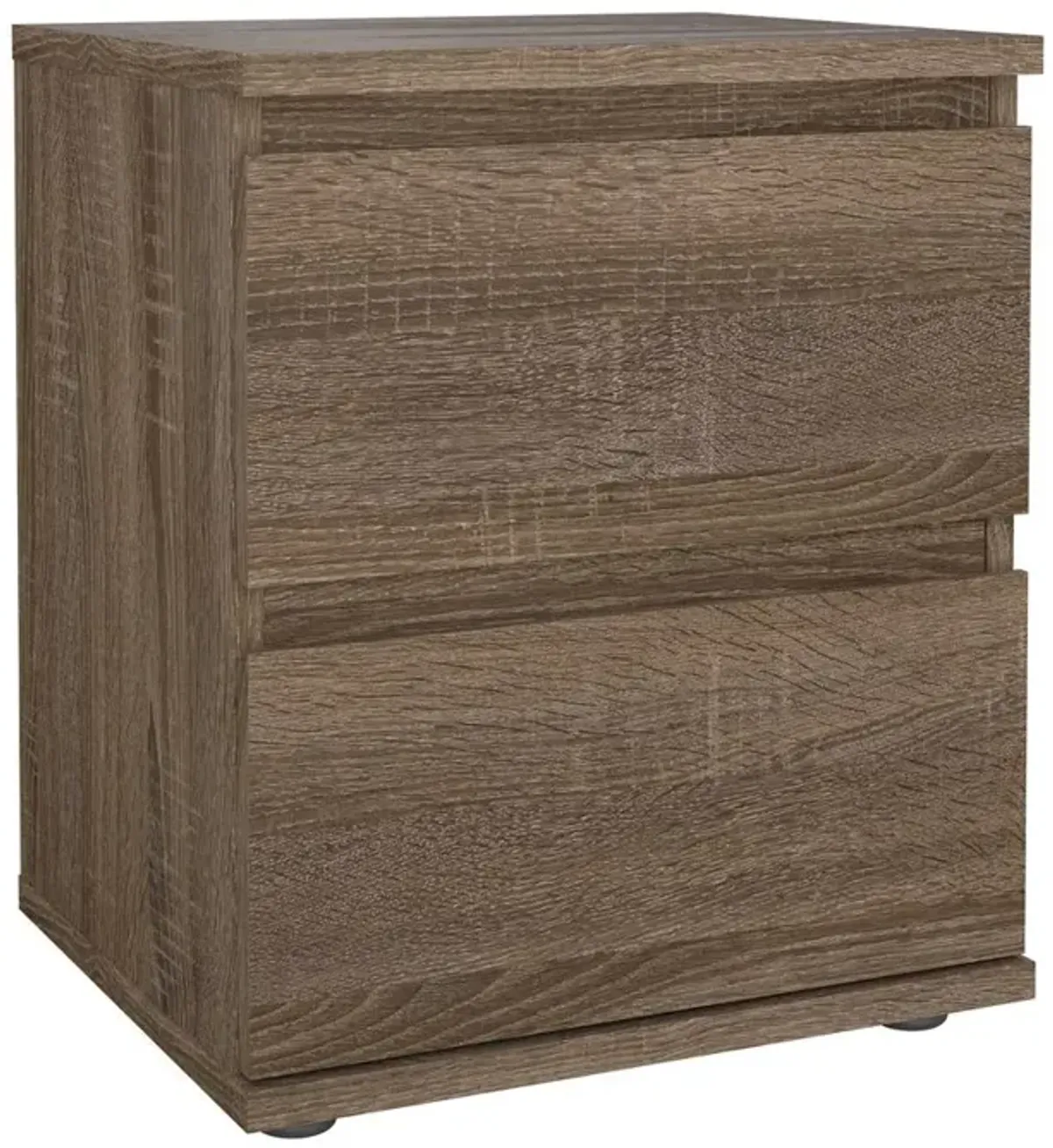 Tvilum Aurora 2 Drawer Nightstand, Truffle Oak