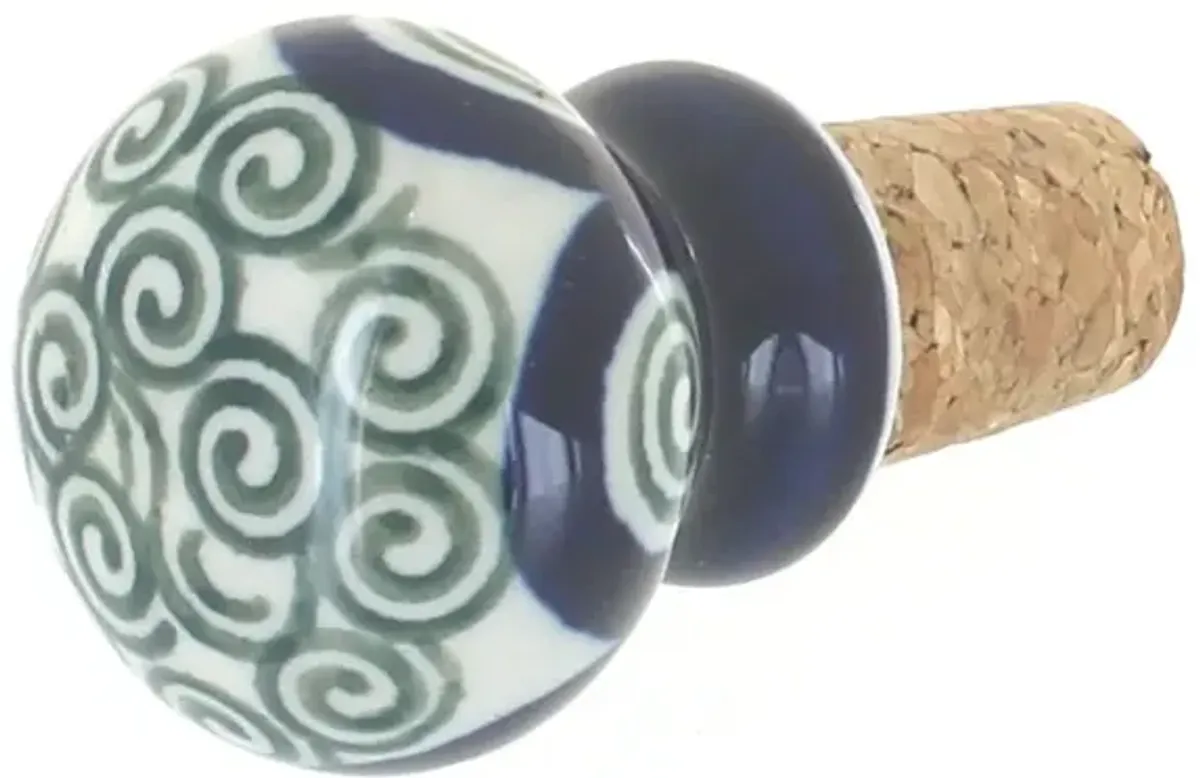 Blue Rose Polish Pottery Rustic Pines Wine Cork