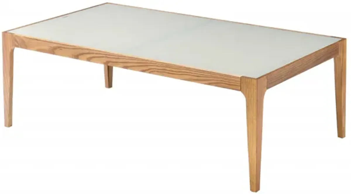 43 X 24 X 15 Natural And Frost Glass Coffee Table