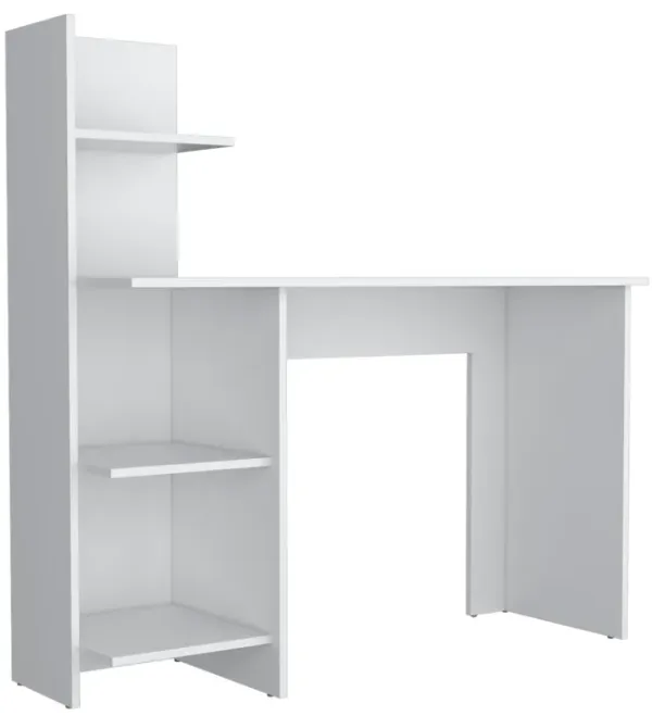 Vilna 120 Writing Desk , Four Shelves -White