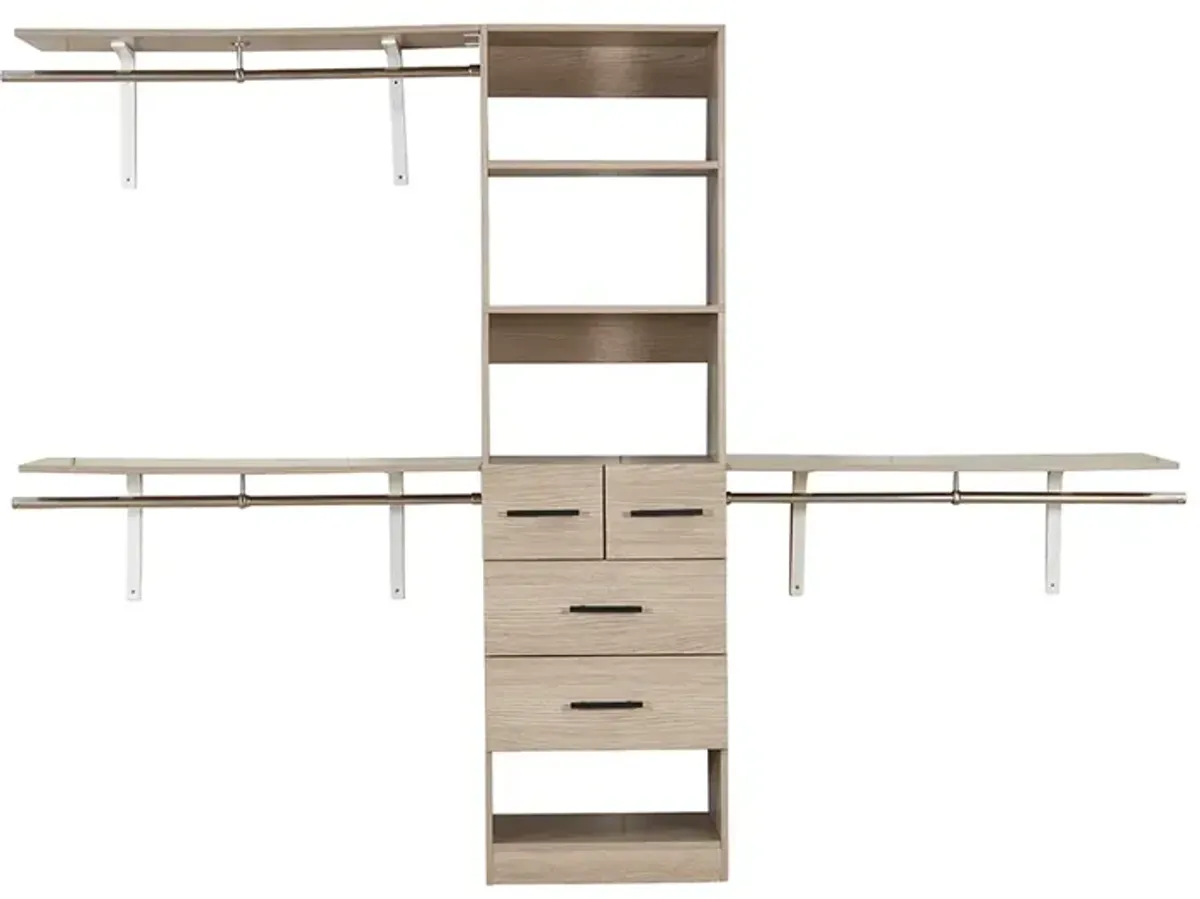 Closet Organizer System, Closet Organizers with Clothing Racks for Hanging Clothes, Closet System with Drawers ,Walk in Closet Organizers and Storage with Shelves, Walk in Closet System