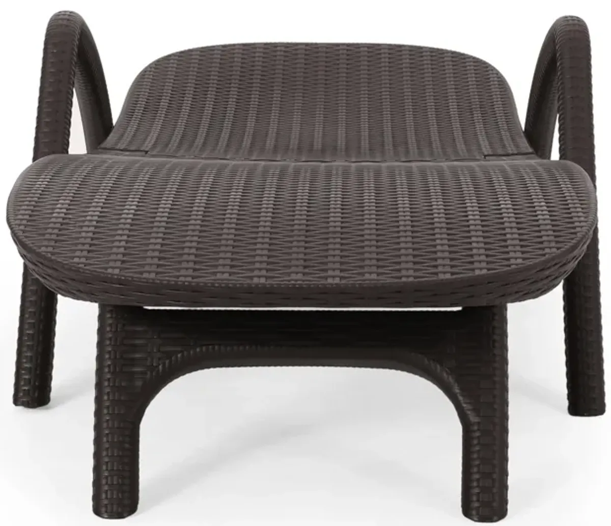 Michael Chaise Lounger, Dark Brown Outdoor Resin Wicker Frame, 77 Inch