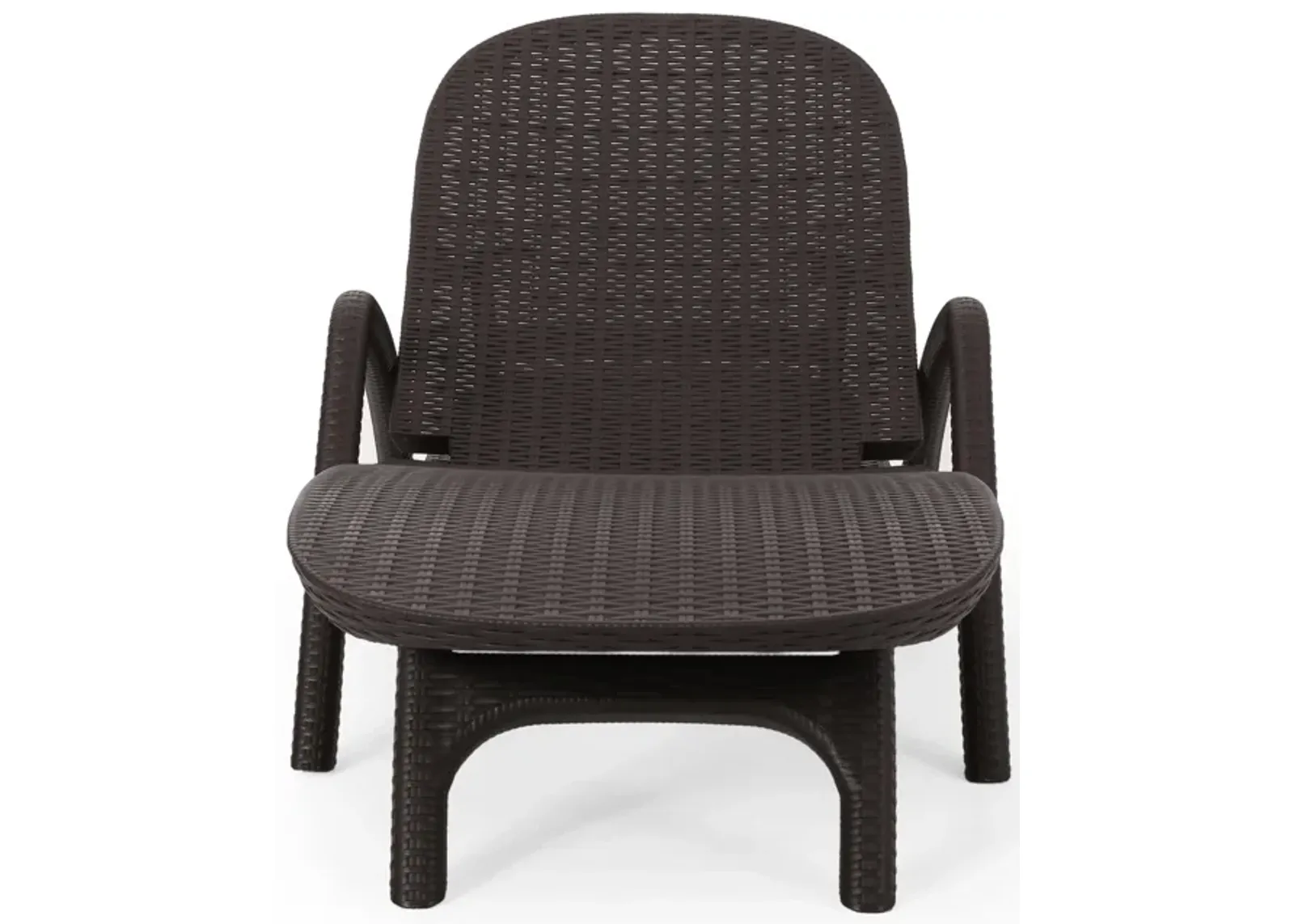 Michael Chaise Lounger, Dark Brown Outdoor Resin Wicker Frame, 77 Inch