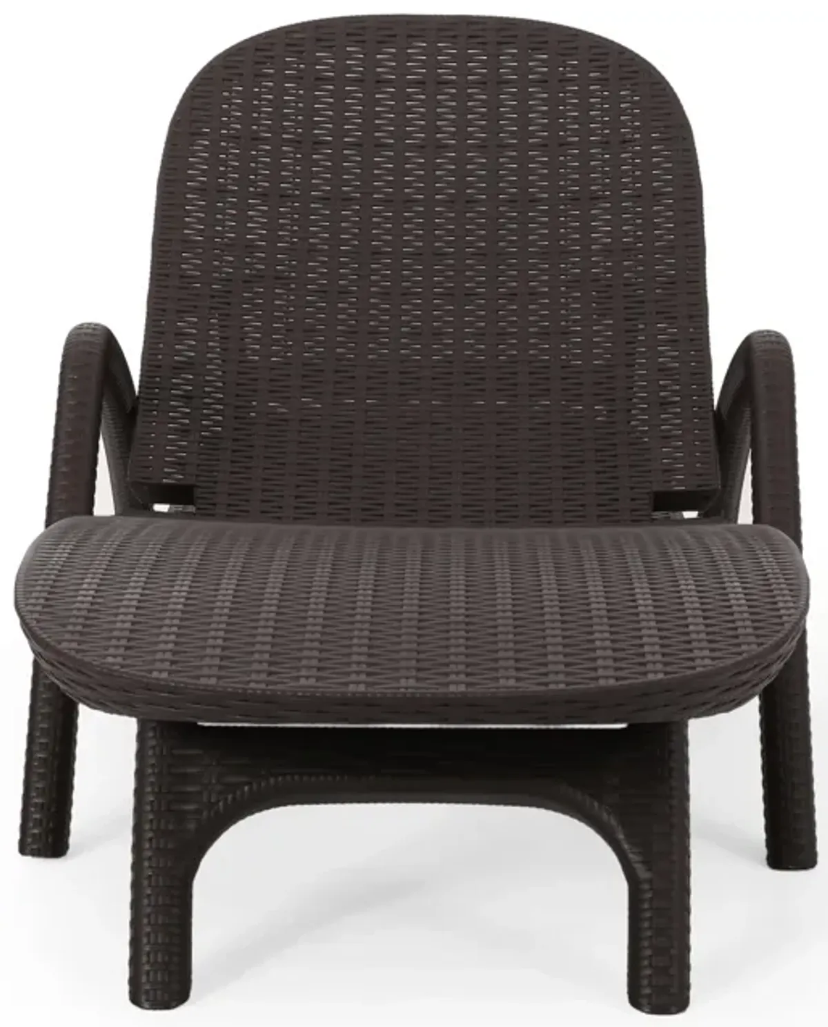 Michael Chaise Lounger, Dark Brown Outdoor Resin Wicker Frame, 77 Inch