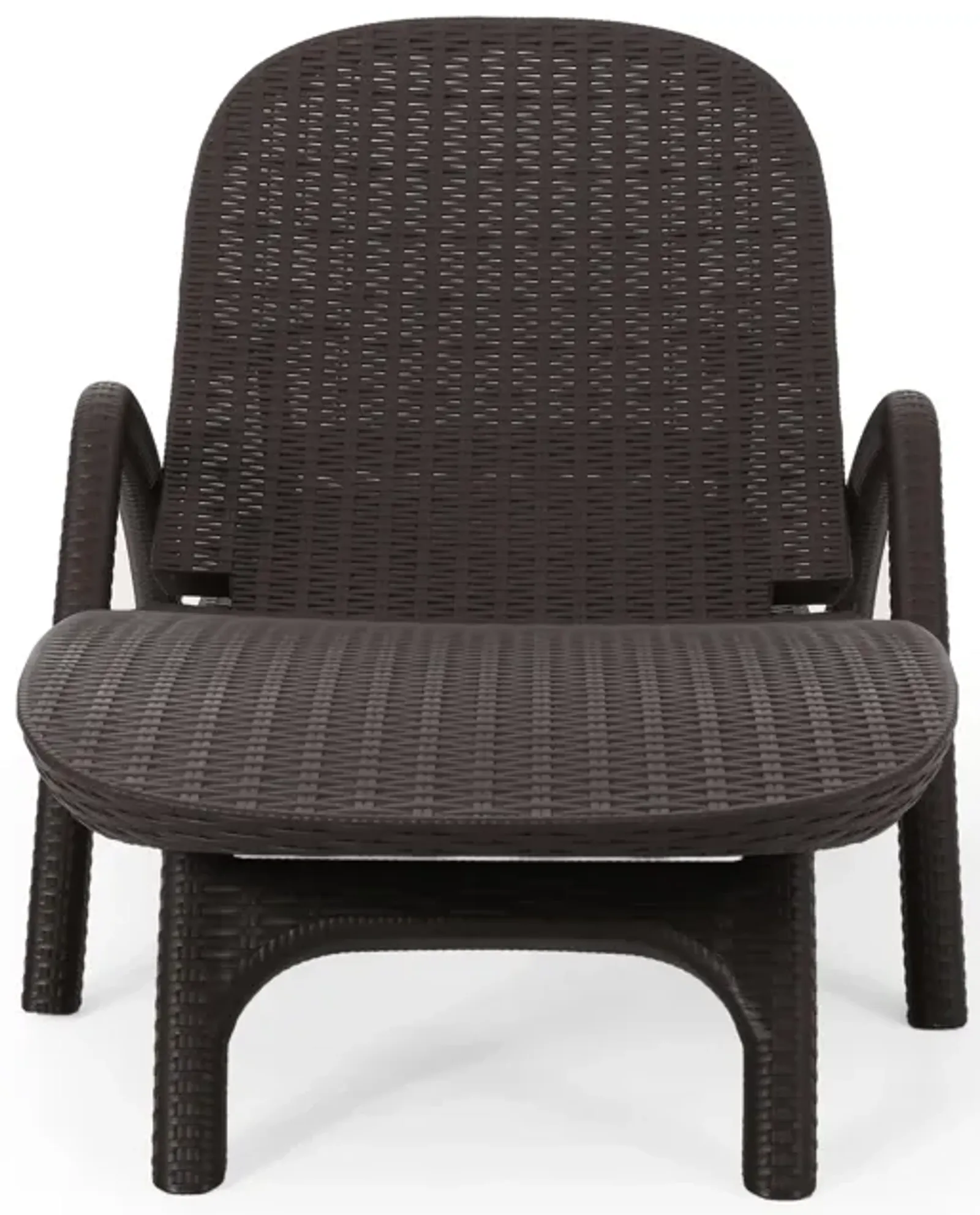 Michael Chaise Lounger, Dark Brown Outdoor Resin Wicker Frame, 77 Inch