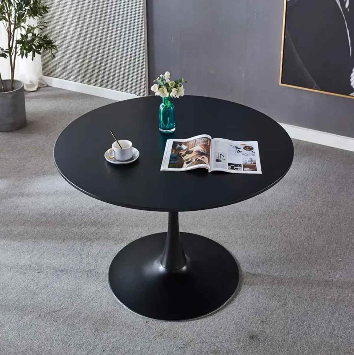 Black Tulip Table Mid-century Dining Table