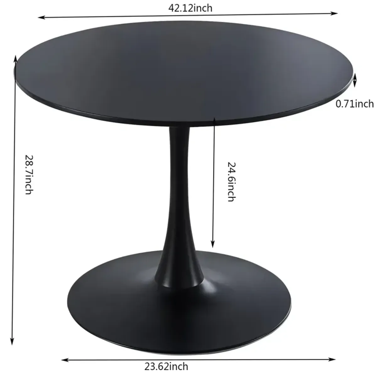 Black Tulip Table Mid-century Dining Table