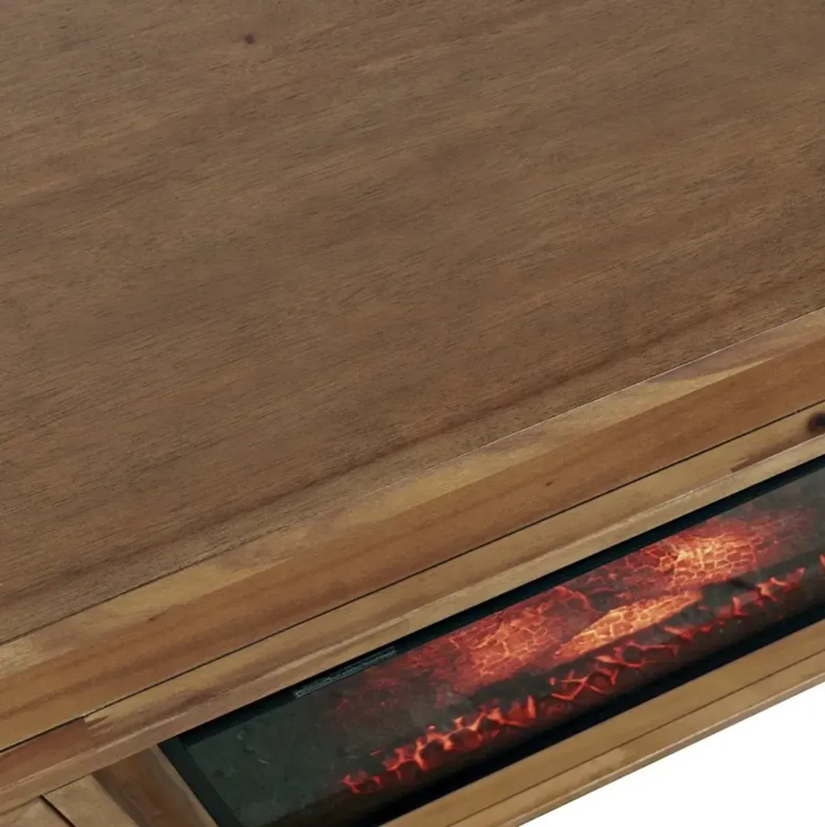 Jofran Transitional Rustic 32 Electric Fireplace Wire Brushed Console TV Stand