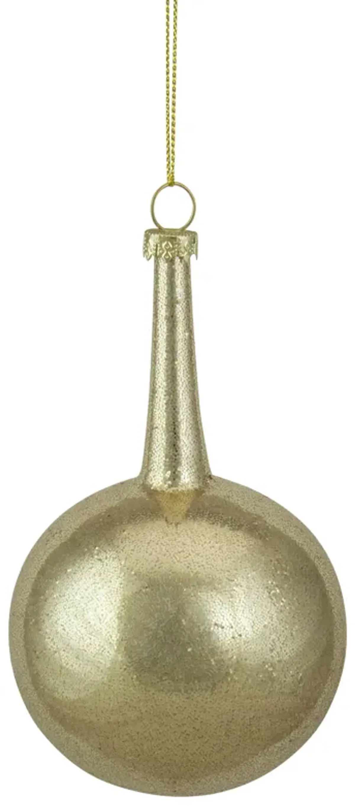 5.5" Gold Glitter Teardrop Ball Glass Christmas Ornament