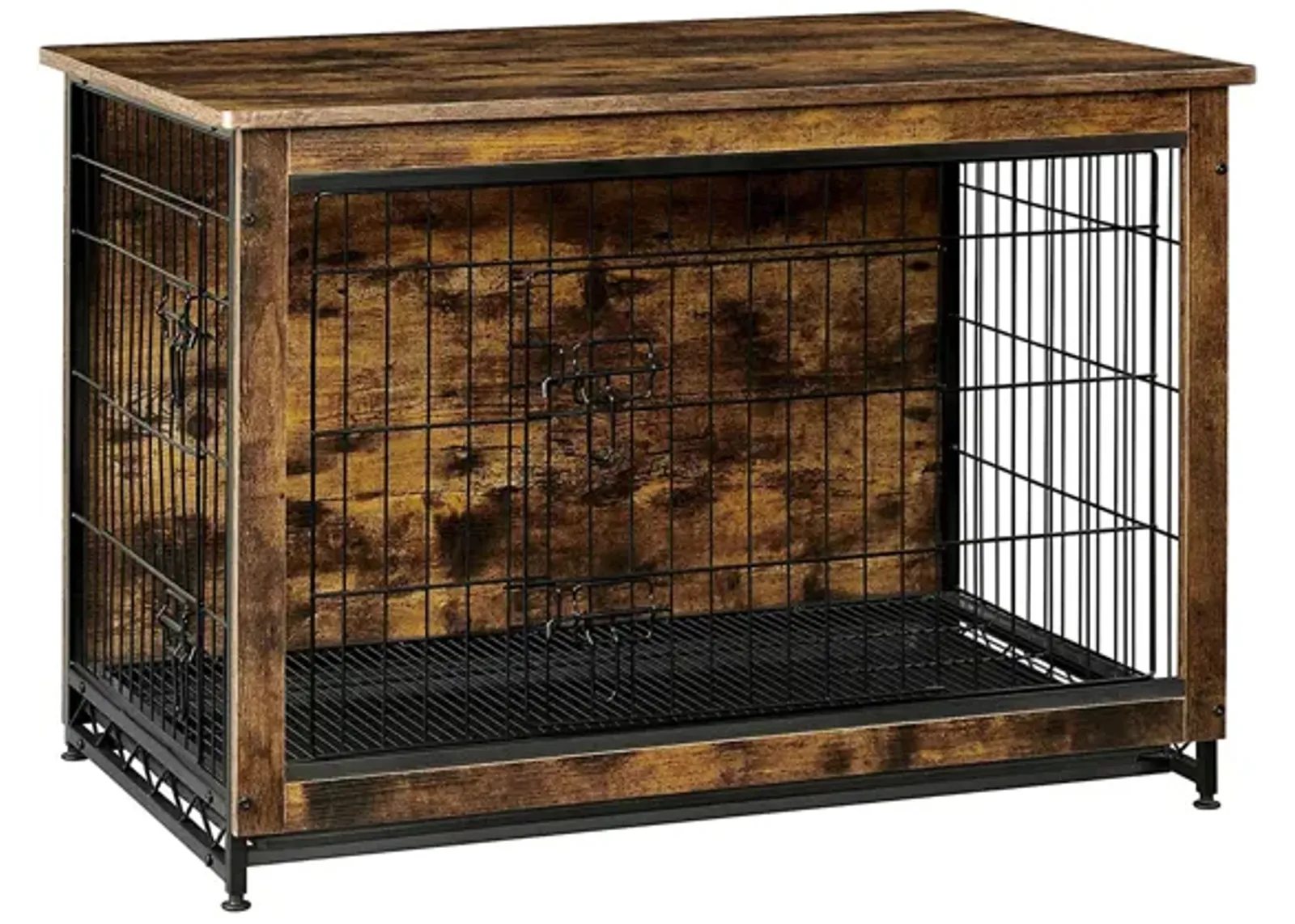 Wooden Dog Crate - Indoor Pet Crate End Table with Removable Tray