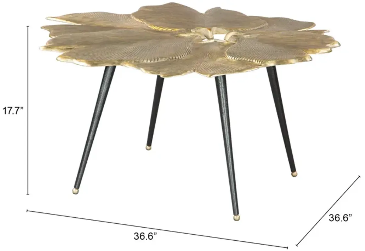 Gingko Coffee Table Antique Brass