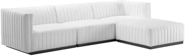 Conjure Channel Tufted Upholstered Fabric 4-Piece Sectional Sofa