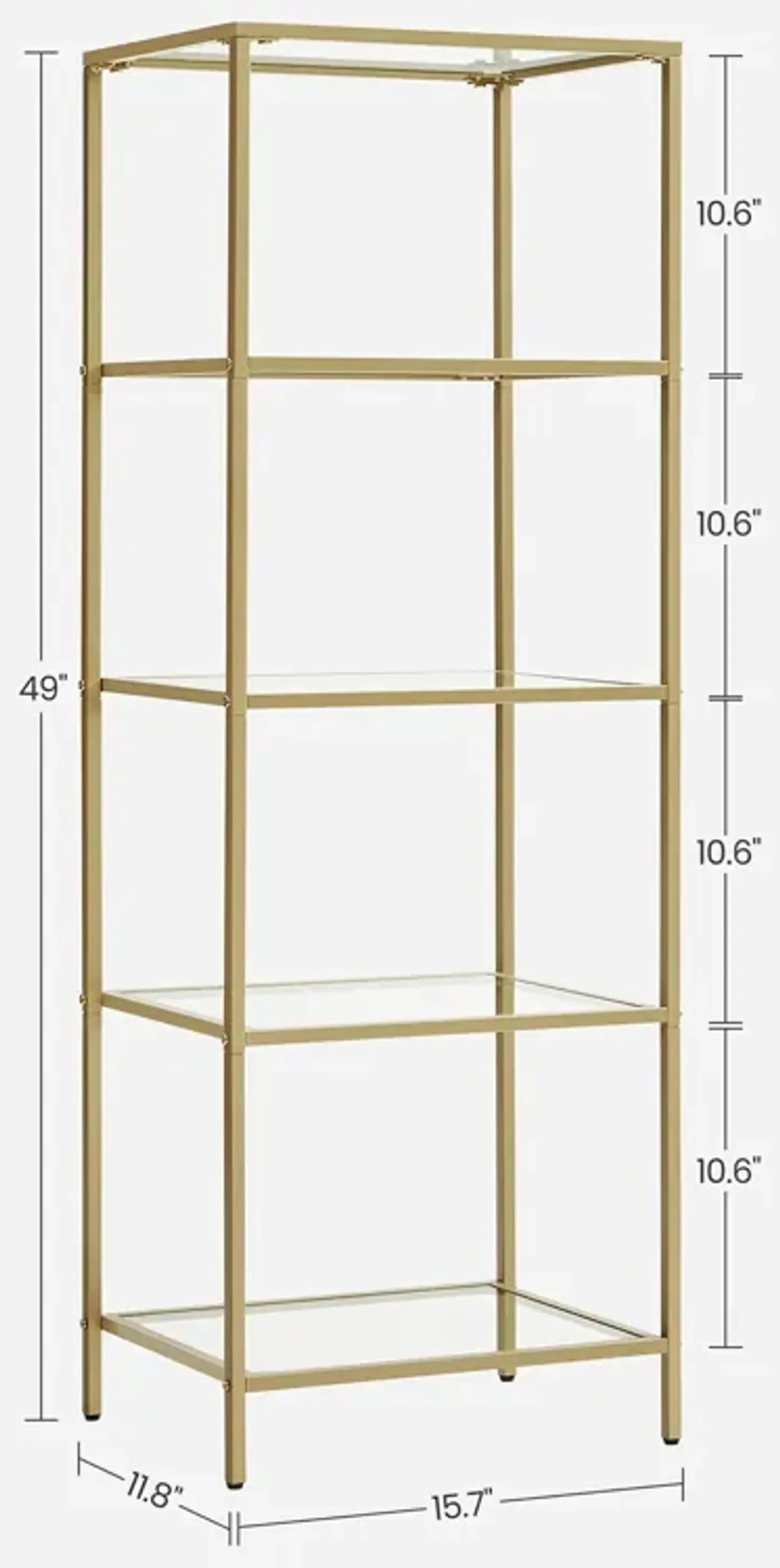 Space-Saving 5-Tier Bookshelf for Bedroom Organization