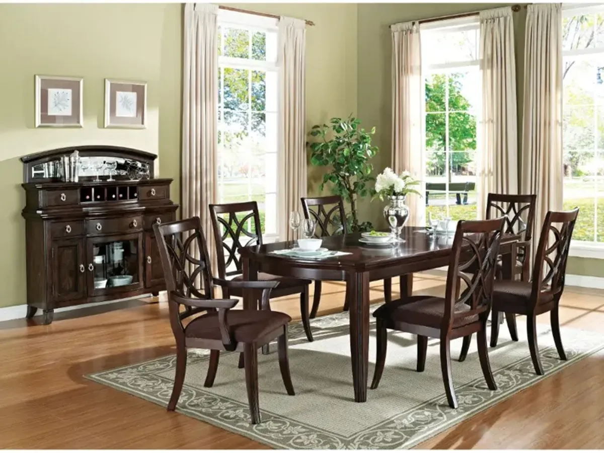 Elegant Dining Table, Dark Walnut Brown