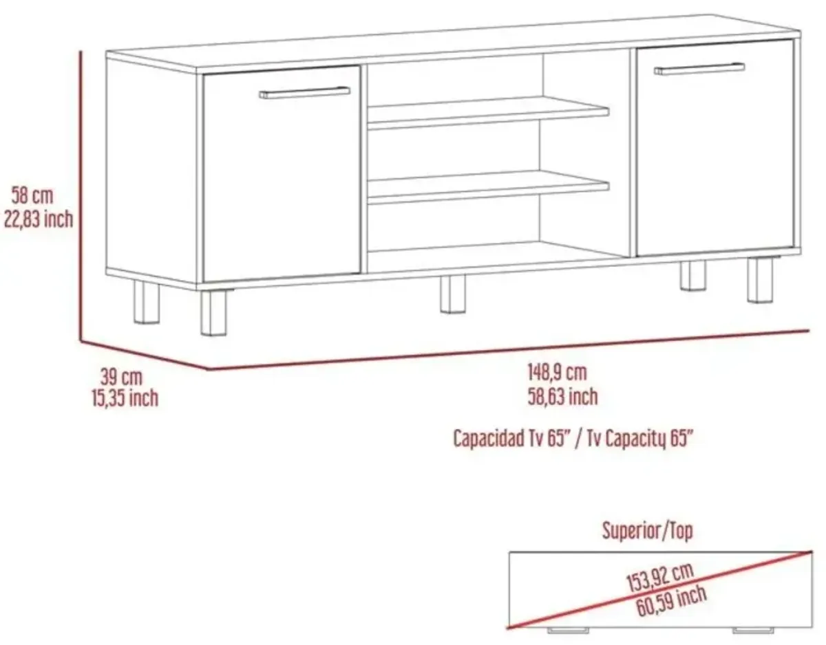 Homezia Sleek and Stylish Carbon Espresso Television Stand