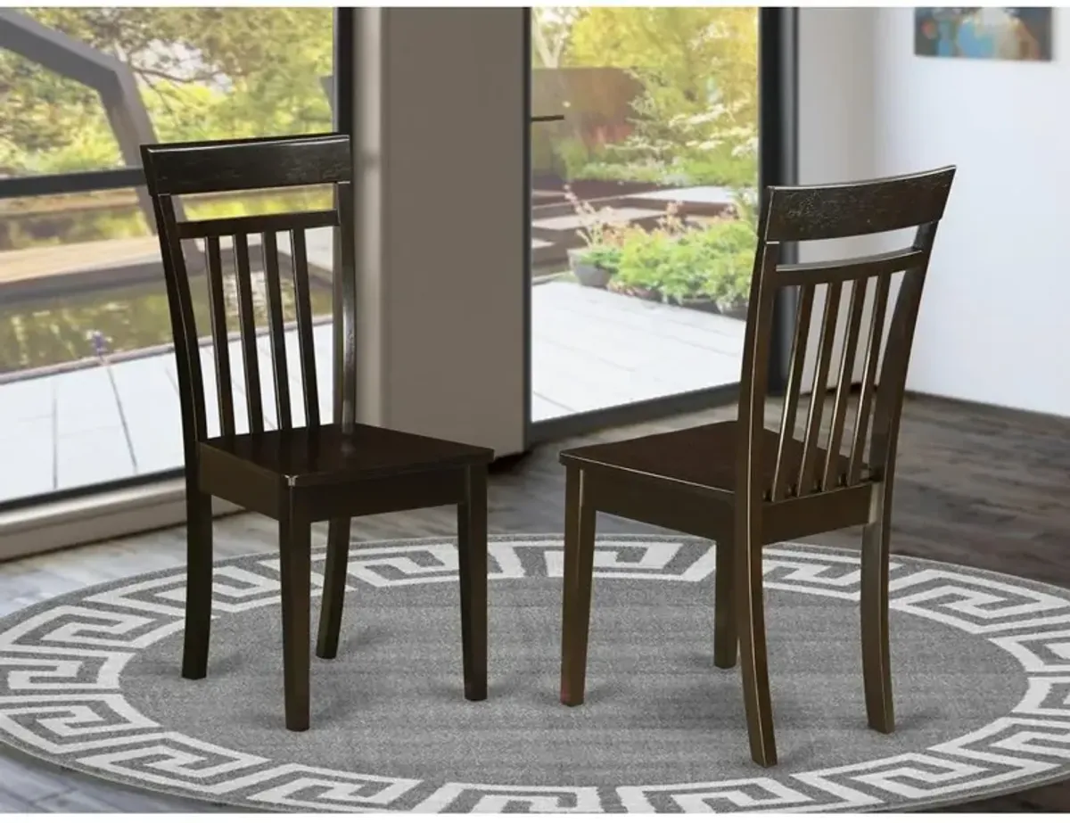 East West Furniture Capri  slat  back    kitche  dining  Chair  with  wood  Seat,  Set  of  2