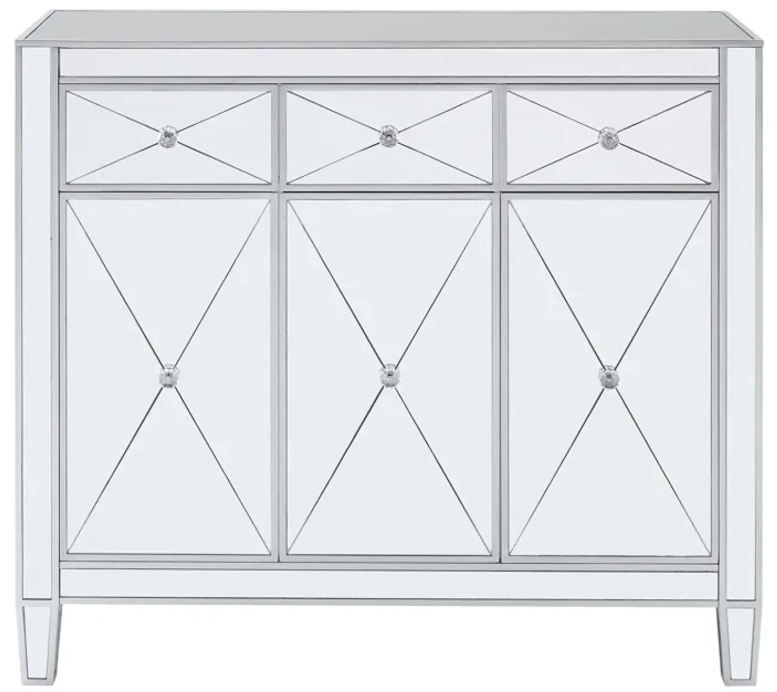 Halsey 3-Door Mirrored Cabinet