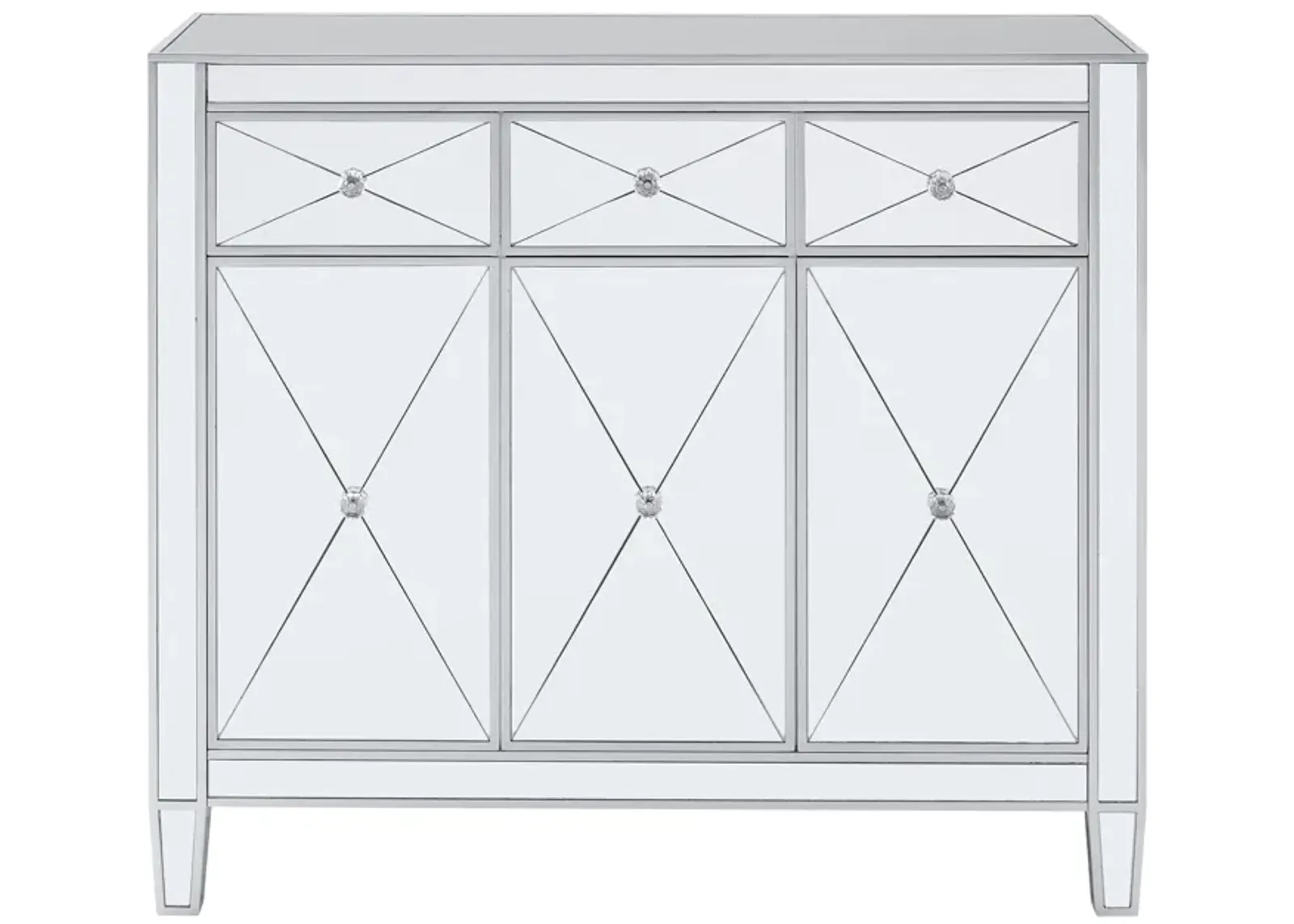 Halsey 3-Door Mirrored Cabinet