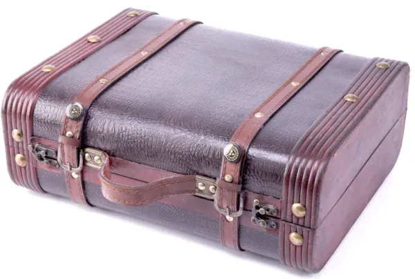 Decorative Wooden Leather Suitcase