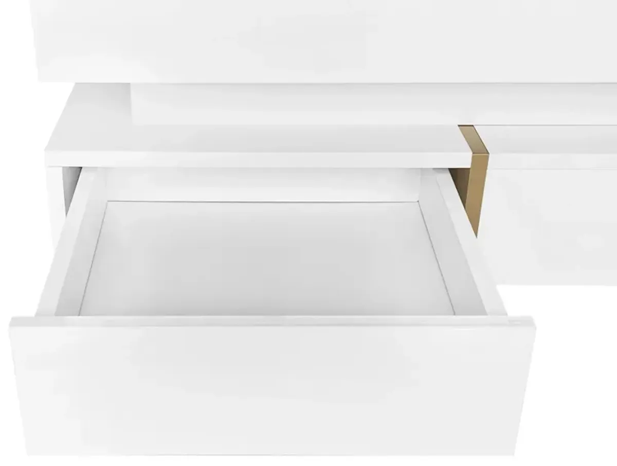 Merax High Gloss Coffee Table with 4 Drawers