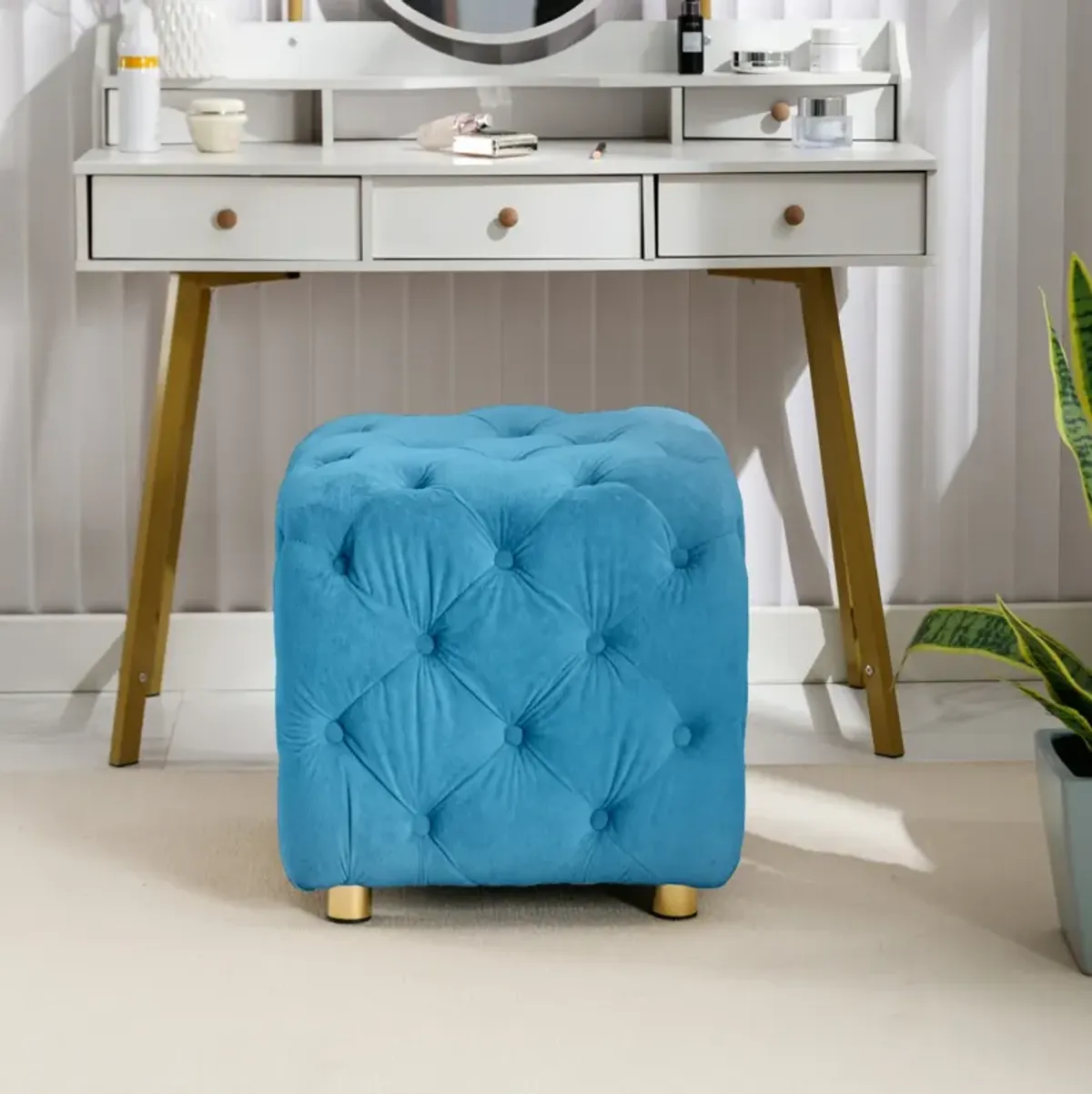 Velvet Ottoman, End Table, Footstool, Chair: Multi-functional Furniture for Home