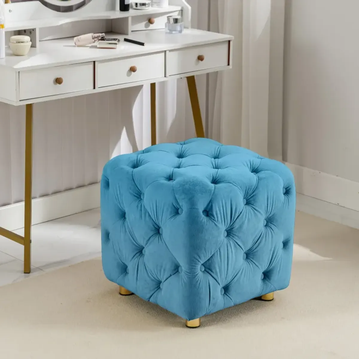 Velvet Ottoman, End Table, Footstool, Chair: Multi-functional Furniture for Home