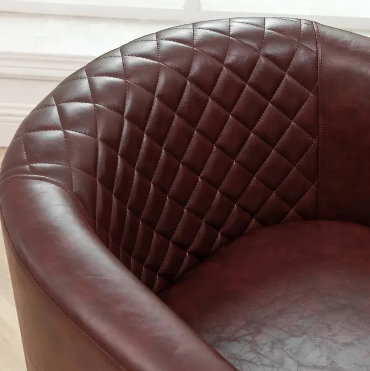 Logan Faux Leather Tufted Club Chair