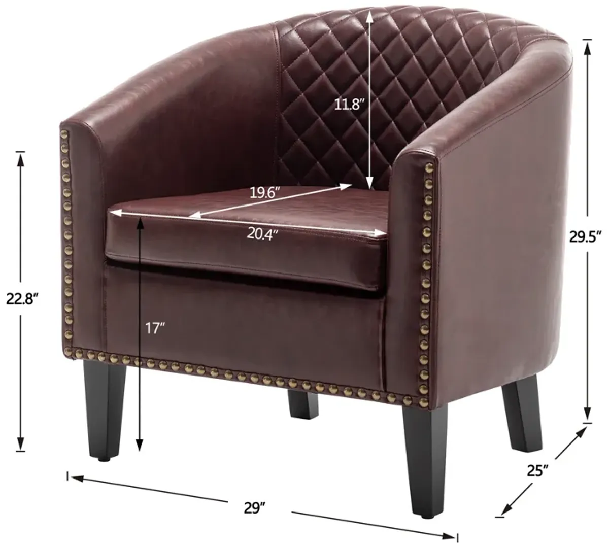 Logan Faux Leather Tufted Club Chair