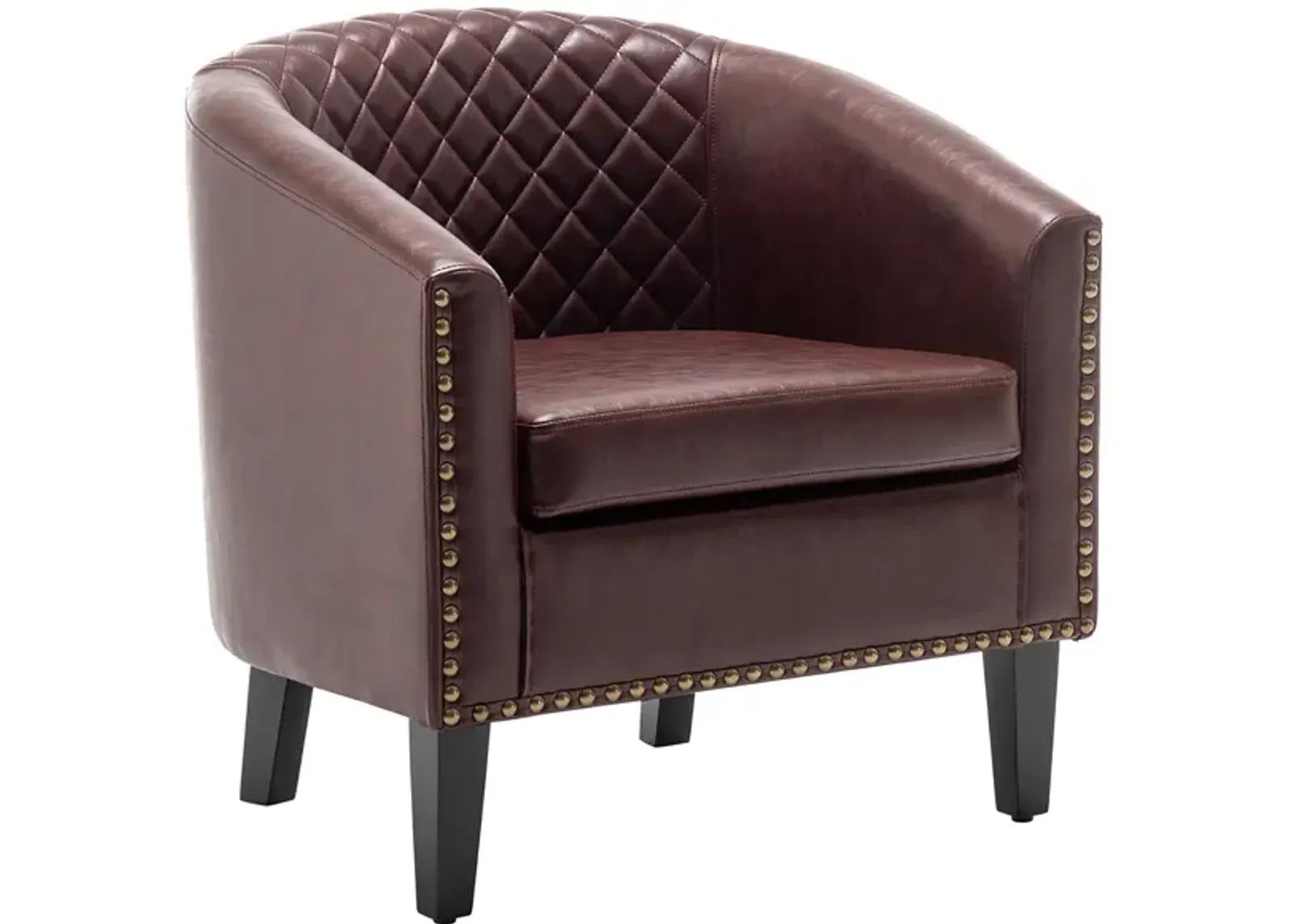 Logan Faux Leather Tufted Club Chair