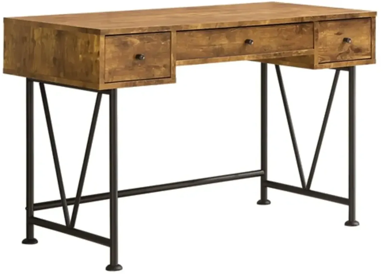 Farmhouse Rustic Home Office 3 Drawer Writing Desk