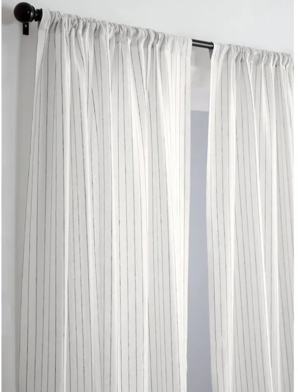 Solino Home 100% Pure Linen Curtain - Pinstripe